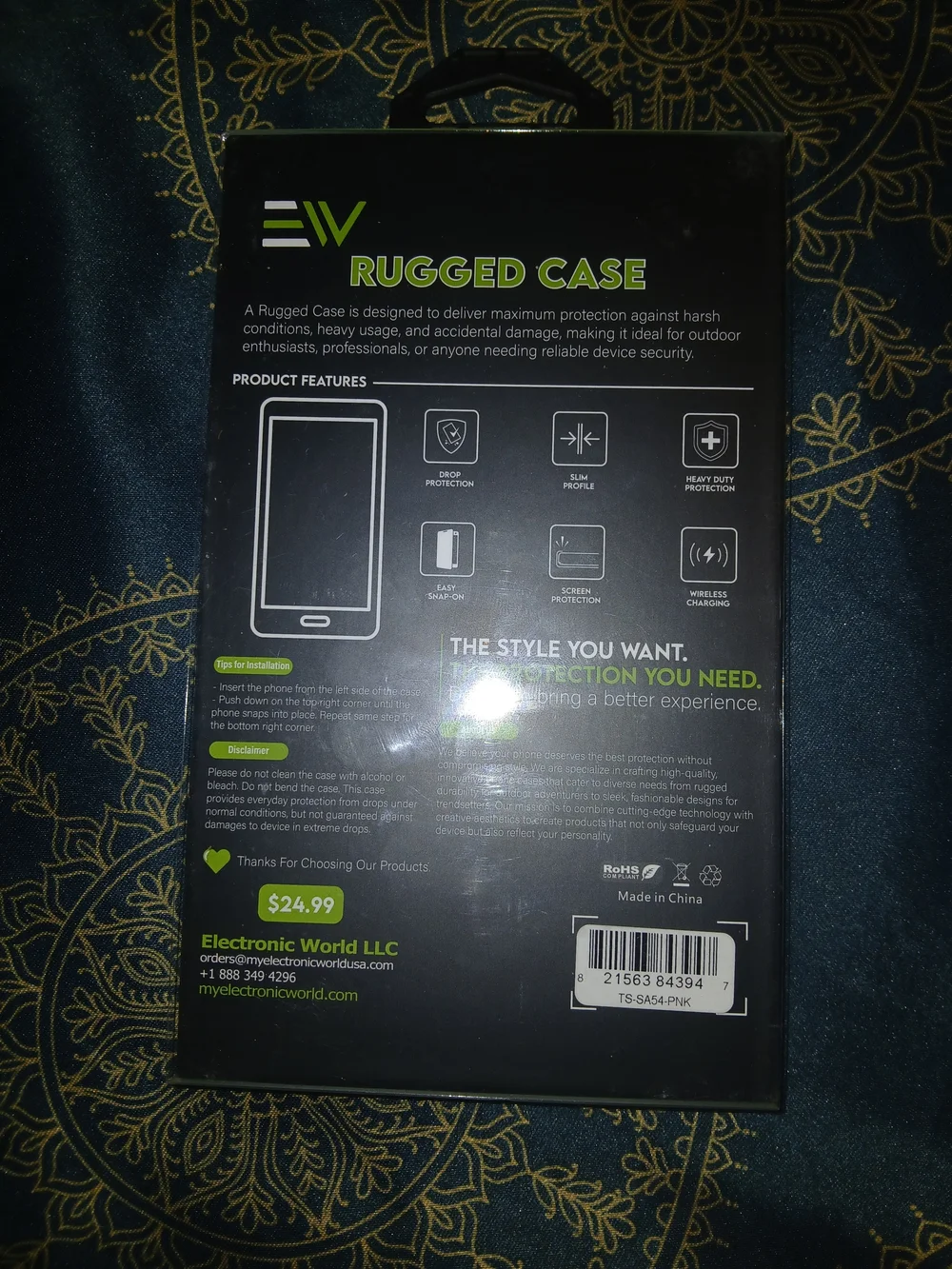 Samsung A54 Pink Rugged Protective Case